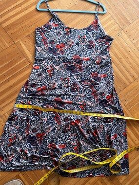 🍊 LOFT Spaghetti Strap Sundress in fun doodle floral pattern